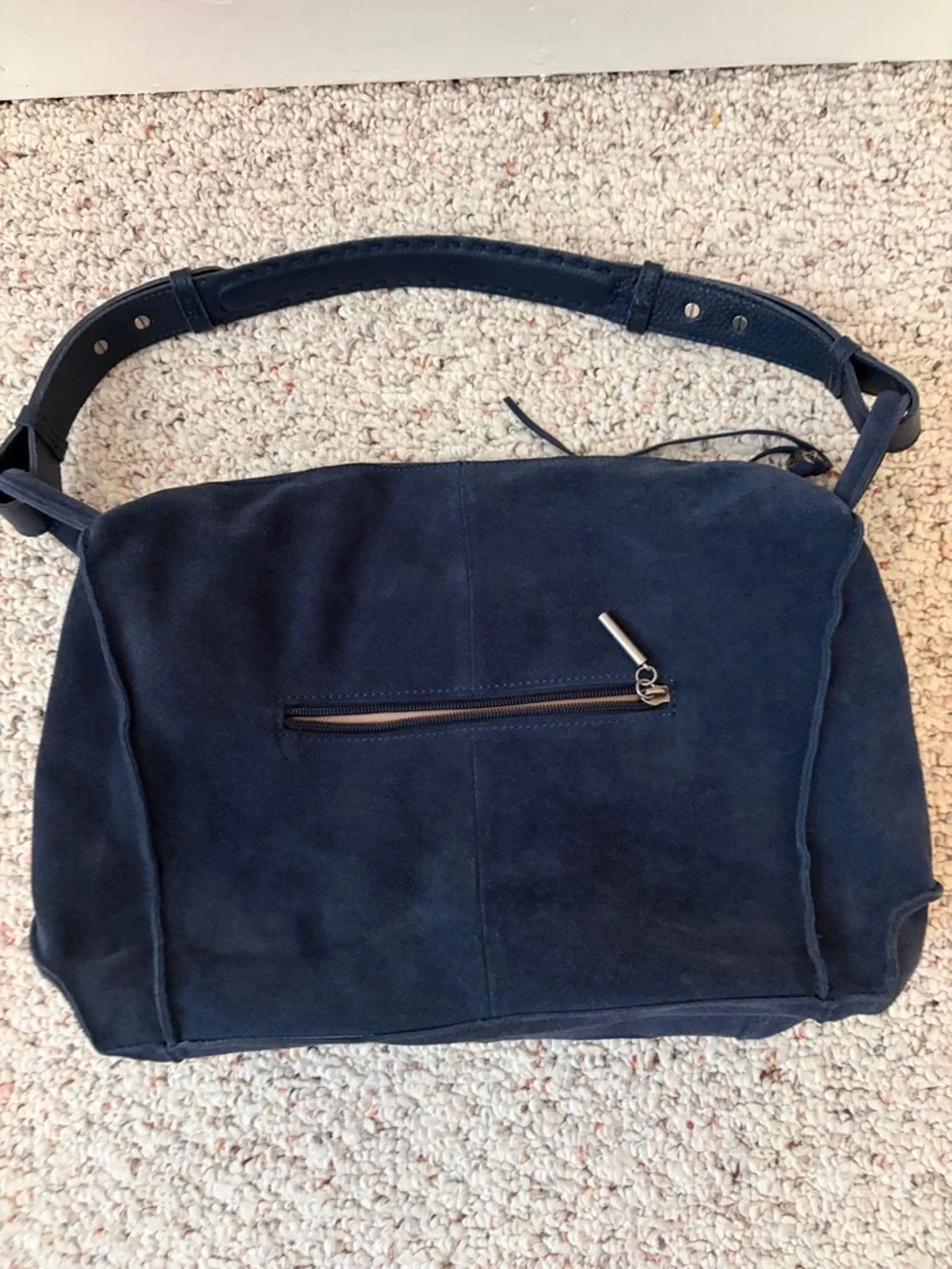 The Sak Navy Suede Shoulder Bag